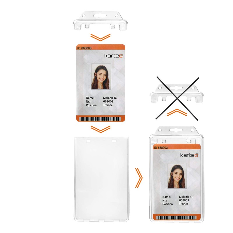 Karteo ID Card Holder Unique Permanent Lockable [Pack of 1]