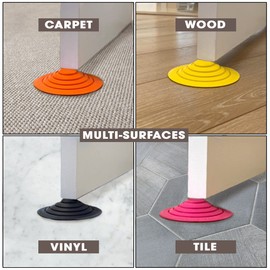 Pekasa Round Door Stopper, Unique Door Stop, Rubber Door Stopper, Door Stoppers for Bottom of Door, Colorful Door Stops, Doorstop for All Types of Floor, Door Stops for Bottom of Door Wedge (Grey)
