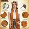 LEACCO Hippie Kostüm Damen Weste 5stk Boho Retro Hippie Kleidung