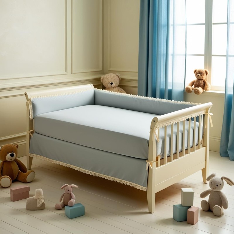 Cot Bed Fitted Sheet 100% Cotton 200 Thread Count 15cm