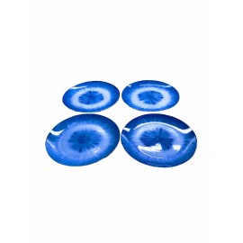 Royal Norfolk Blue Burst  Dinner Plate 7” Set Of 4