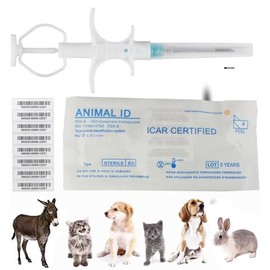 VENREA Universal Pet Microchip 134.2khz Registration Animal Implant Chip FDX-B Pet ID Microchip for The Management and Tracking of Dog Cat Cow Pig Rabbit Pigeon Fish (5 Packs, 1.25x7mm)