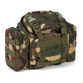 Dr.Fish Lightweight Fishing Bag Multi-Pockets Holdall Shoulder Waist Handbag Water-Resistant Fishing Tackle Storage Carryall for Outdoors Hiking Hunting Camping Travel(Jungle Camouflage)