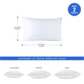 Covers & All Down Alternative Pillows Queen Size Set of 2, Luxury Soft Hotel Pillows for Sleeping, Breathable & Machine Washable, for Side, Back & Stomach Sleepers, 26" L x 20" W