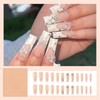 Vokupoga Long Press on Nails Coffin Fake Nails White French