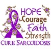 CafePress Hope Courage Faith Sarcoidosis Shirts 1" Round Mini Button