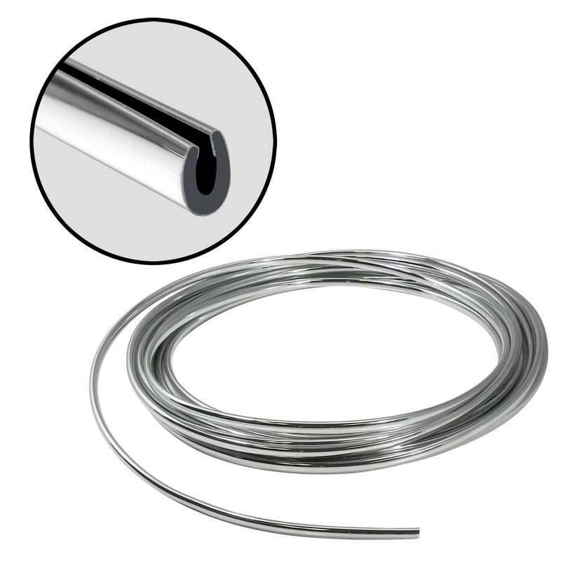 Full Size 20 Feet Chrome U Shape Truck Door Edge