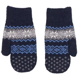 OVOY Winter Double Layer Knit Mittens for Men-Women - Warm Soft Snow Gloves for Cold Weather Accessories for Gift