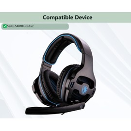 XRHTONG Prime Replacement Ear Pads Compatible with Sades SA810 SA-810 SA810 Gaming Headphones Ear Pads Cushions (Protein Leather/Memory Foam)