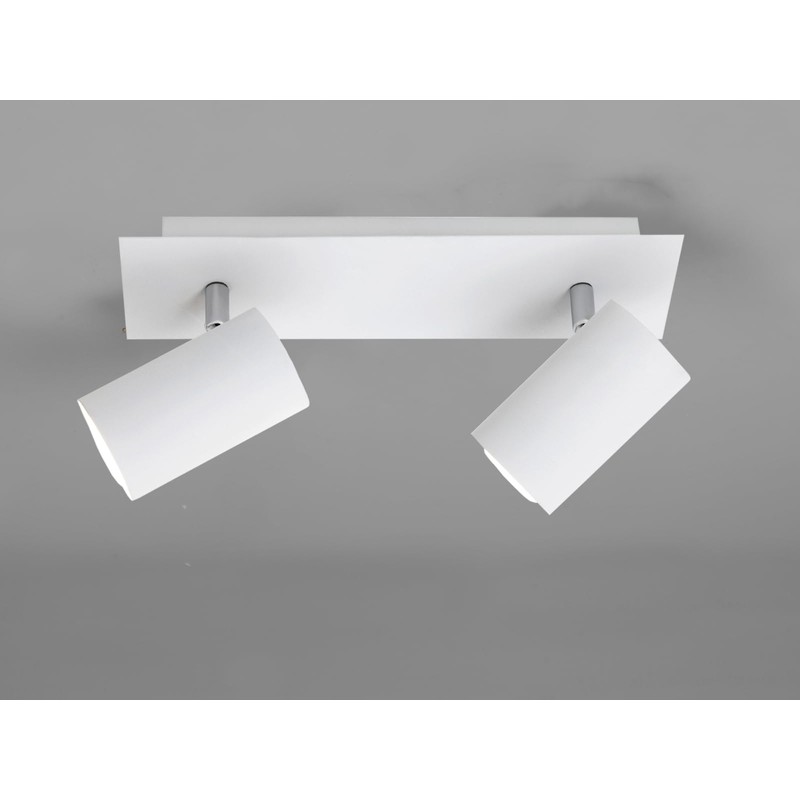 Trio Leuchten bar in metal, white, spotlight bar 2-bulb, exclusive