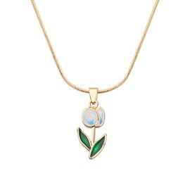 BNQL Tulip Flower Necklace Tulip Gifts Tulip Lover Gifts Tulip Flower Pendant Necklace Tulip Flower Jewelry Gifts Necklace