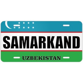 Samarkand Uzbekistan Flag Metal License Plates | Countries and Cities Pride car tag Collection