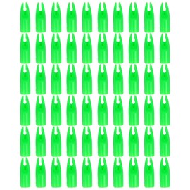 PATIKIL Archery Arrows Nocks 7mm, 60 Pcs Plastic Glue on Arrow Nock Replacement for Hunting Arrows Compound Bow Recurve Bow, Green