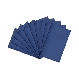 Rhino 200 x 120 mm Exercise Books, 80-Page / 8mm Lined Paper Notebook, 10-Pack, Writing Book, Office & School Stationery Supplies, Dark Blue