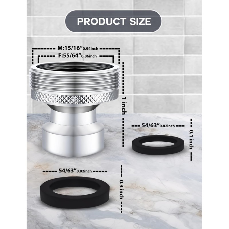 MOJOCO Dishwasher Faucet Adaptor - 2 Pack Portable Washer Faucet