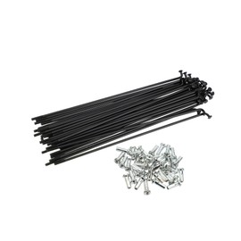 Motoforti 40 Pcs 14G J Bend 136mm Bike Bicycle Spokes with Nipples Black Long-lasting