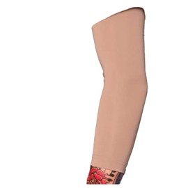 Tat2X Ink Armor Premium 3/4 Arm Tattoo Cover Up Sleeve - No Slip Gripper - U.S. Made - Suntan - XL2X (Single arm/Elbow Sleeve)
