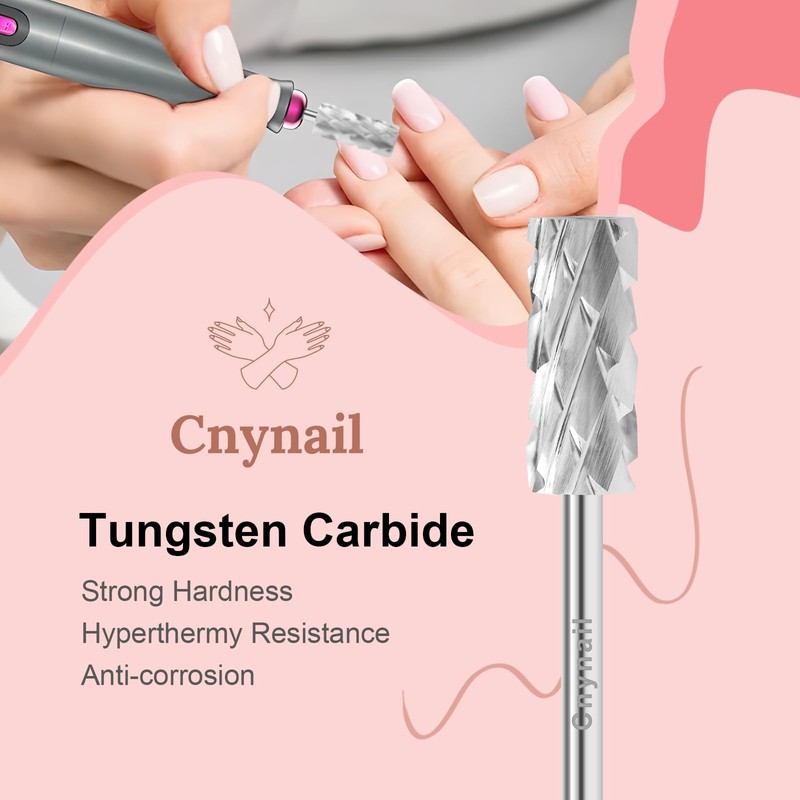Cnynail 3/32" 5.35MM Small Barrel Flat Top Bit Tungsten Carbide