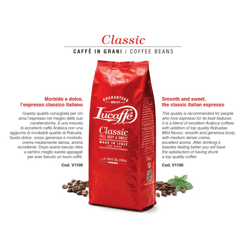 Lucaffé - Coffee beans Classic, 1 Kg bag | Coffee
