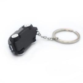 3D OM Keyring with MINI Silicone Model,, Stylish Cute Adorable, Silver Chain, Achromatic Colors-white,gray,black (gray)