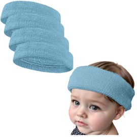 Couver Diadema de rizo azul cielo claro para bebé, 4 piezas