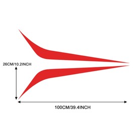 TOMALL 2pcs 39" Car Hood Stripe Sticker for Auto Racing Sport Body Side Skirt Roof Hood Bumper Stripe Decal Universal Vinyl Modified Decoration for SUV Off-Road Vehicles (Red)