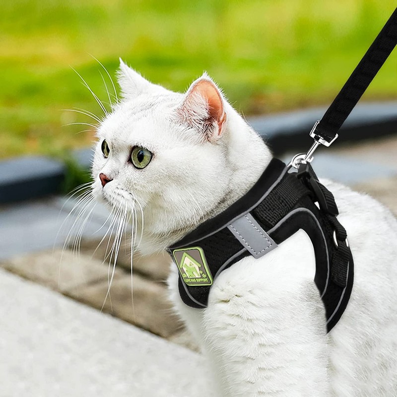 Adjustable Cat Harness, Escape Proof, Adjustable Cat Harness with Lead,