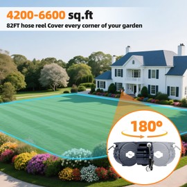 Retractable Garden Hose Reel 1/2 in x82 ft, Garden Water Hose Reel with 7- Function Sprayer Nozzle, Any Length Lock/Automatic Slow Return System,180° Swivel Bracket
