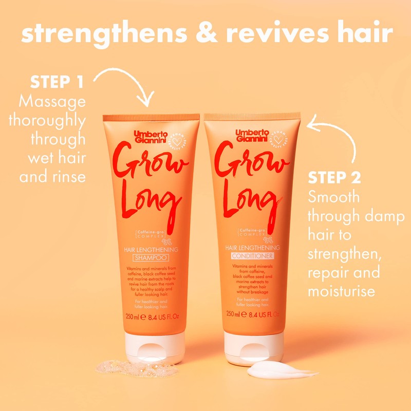 Umberto Giannini Grow Long Shampoo & Conditioner Duo, Vegan &
