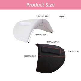 TUKEVA 4 Pairs Suit Shoulder Pads Clothing Shoulder Pads with Shoulder Pads Made of Thickened Foam Clothing Sewing Foam Pads for Women Men Blazer Coat DIY T-Shirt