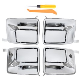 MOTOKU 4Pcs Chrome Exterior Door Handle Kit for Ford F250 F350 F450 550 Super Duty 1999-2016 Excursion 2000-2006 Font Rear Left Driver and Right Passenger Side Outer Outside