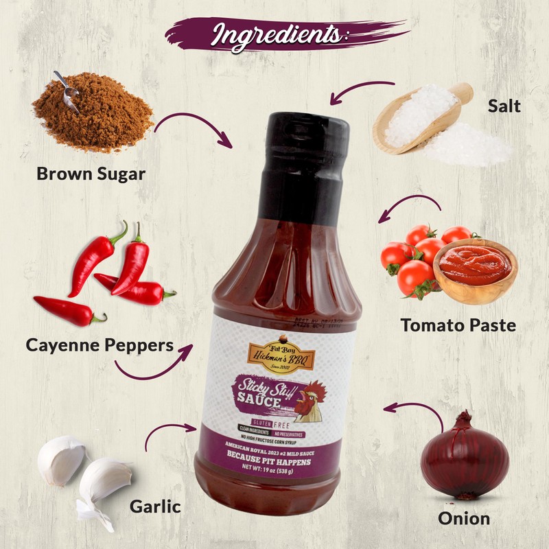 Fat Boy Hickman's BBQ Sticky Stuff Sauce PACK OF 2