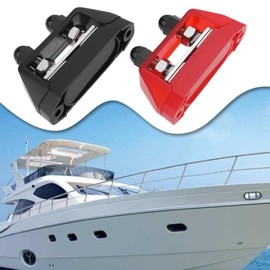 eMagTech Pack of 2 M8 Double Bolt Busbars 5/16 Inch Power Distribution Block Double Power Stud Busbar Connection with Screws for Car Marine Boat Red and Black