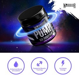 Warrior Pump Non Stim Pre-Workout Powder 225g – Nitric Oxide Supplement – Contains Citrulline Malate, Cyclic Dextrin for Energy, Focus, and Performance – 30 Servings (Cosmic Raspberry)