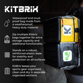 KitBrix Large Gym Bag - Waterproof Sports, Travel & Outdoor Duffle Bag - Kit & Equipment Bags for Football, Soccer, Swimming, Cycling, Running, Triathlon, Baseball, Hockey - Gray