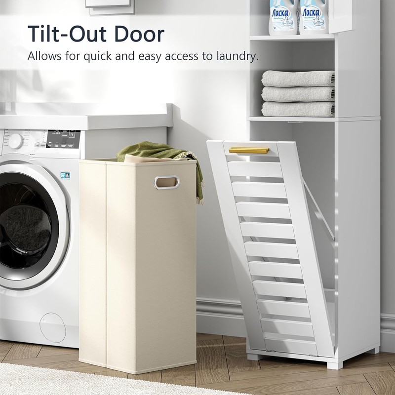 VECELO 66'' Tall Tilt Out Laundry Hamper Cabinet, Hidden Laundry