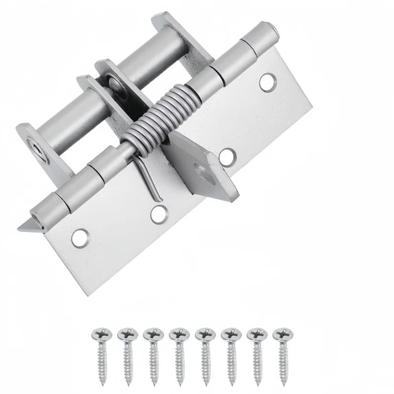 Black Spring-Loaded Door Hinge for Door Hardware Replacement – 4-Inch