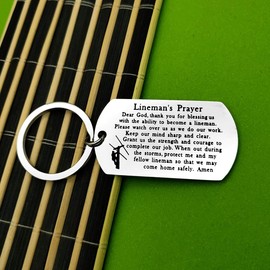 Father's Day Gift Lineman Gift Lineman Prayer keychain Gifts for Him Husband Gift Dad Gift Uncle Boyfriend gift