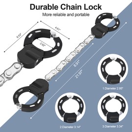 Electric Scooter Lock with Bag, Bike Locks High Security with 3 Keys, 18mm Thickened Heavy Duty Bike Lock Chain for Segway, Ninebot, Razor, Xiaomi and Electric Scooter