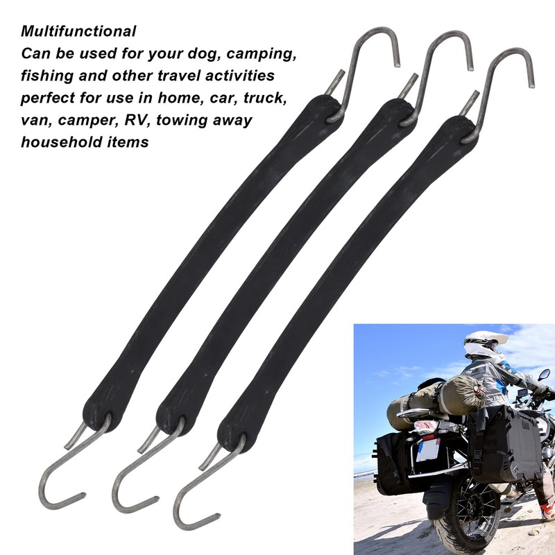 10Pcs Tie Down Cords,10in Bungee Cords, Black Rubber Heavy Duty