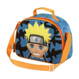 Naruto Happy-3D Lunch Bag, Blue, 25.5 x 20 cm