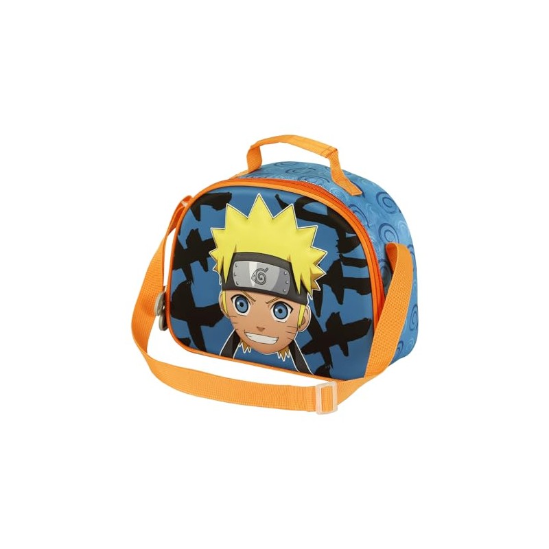 Naruto Happy-3D Lunch Bag, Blue, 25.5 x 20 cm