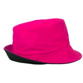 Gelante Reversible Bucket Hat for Men and Women - Cotton, Outdoor Sun Protection Bucket Hats. (Hot Pink/Black)
