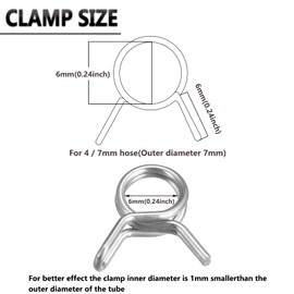 Klfte 1/4" Irrigation Hose Clamp, Firm and Leak-Proof, Easy to Install, Solution for Leaking of Drip Irrigation Kit Connector, Irrigation Fit, Irrigation part (100pcs)