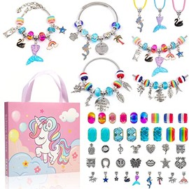 67 pcs Kit de Fabricación Pulserasde Abalorios para Niñas,Juguete y Regalo para Niña,Regalo de Vacaciones