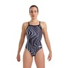 ARENA Women's Standard Performance Marbled Sports Swimsuit Light Drop Back