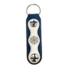 Snowflake Charm Blue White Natural Leather Sleigh Bell Door Hanger