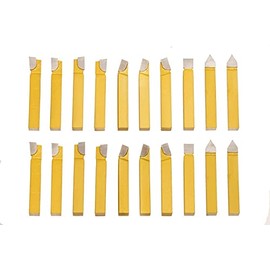 VCT 20pc 1/4" Carbide Tip Tipped Cutter Tool Bit Cutting Set for Metal Lathe Tooling