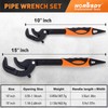 HORUSDY Heavy Duty Pipe Wrench Set, 10” and 15” Self-Adjusting