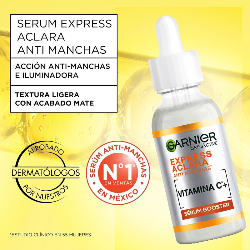 Kit Garnier Express Aclara Vitamina C: Limpiador, Sérum e Hidratante